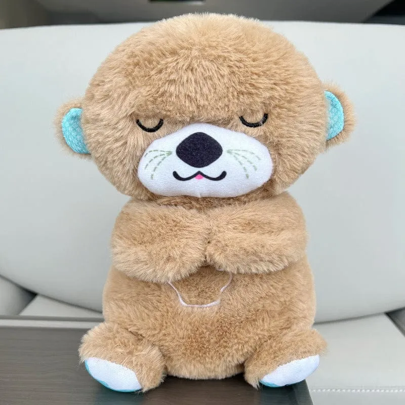 Neu Atmender Bär Baby Beruhigender Otter Plüschpuppe Spielzeug Baby Kinder Beruhigende Musik Schlafbegleiter Ton und Licht Puppe Spielzeug Geschenk