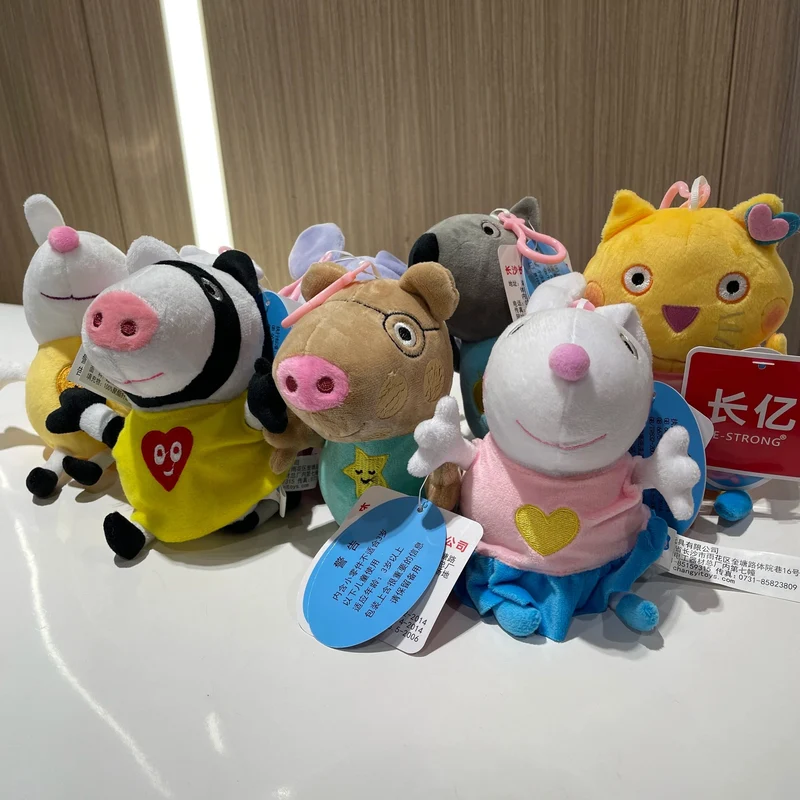19 cm, 100 % echtes PEPPA PIG, ausgestopfte weiche Puppe, Peppa George Zoe Suzy Rebecca Emily Danny Pedro Bär Dinosaurier Kinder Plüschtier