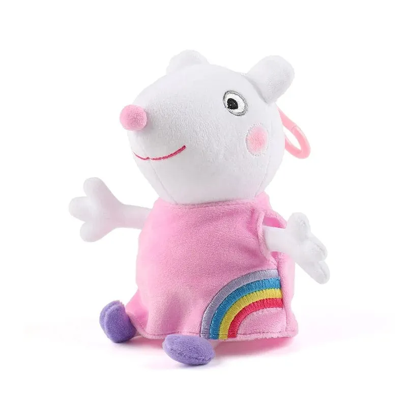 19 cm, 100 % echtes PEPPA PIG, ausgestopfte weiche Puppe, Peppa George Zoe Suzy Rebecca Emily Danny Pedro Bär Dinosaurier Kinder Plüschtier