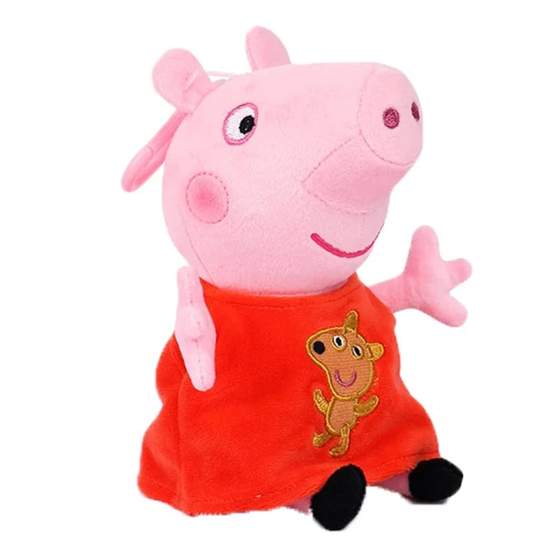 19 cm, 100 % echtes PEPPA PIG, ausgestopfte weiche Puppe, Peppa George Zoe Suzy Rebecca Emily Danny Pedro Bär Dinosaurier Kinder Plüschtier