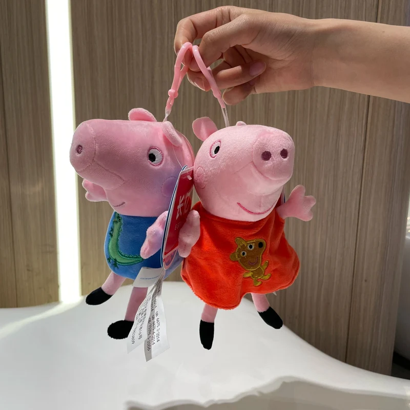 19 cm, 100 % echtes PEPPA PIG, ausgestopfte weiche Puppe, Peppa George Zoe Suzy Rebecca Emily Danny Pedro Bär Dinosaurier Kinder Plüschtier