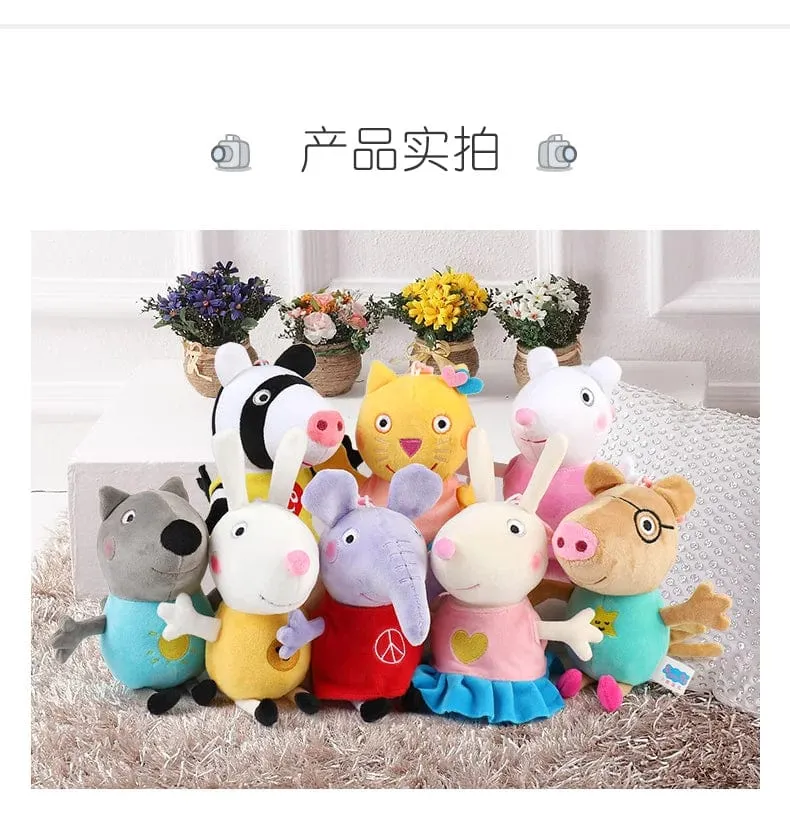 19 cm, 100 % echtes PEPPA PIG, ausgestopfte weiche Puppe, Peppa George Zoe Suzy Rebecca Emily Danny Pedro Bär Dinosaurier Kinder Plüschtier