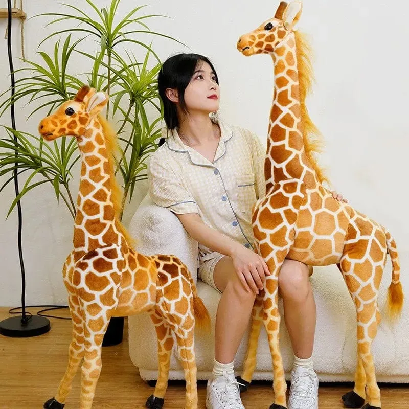 Neu 1 stück Riesen größe Giraffe Plüsch Spielzeug Niedlichen Stofftier Weiche Giraffe Puppe