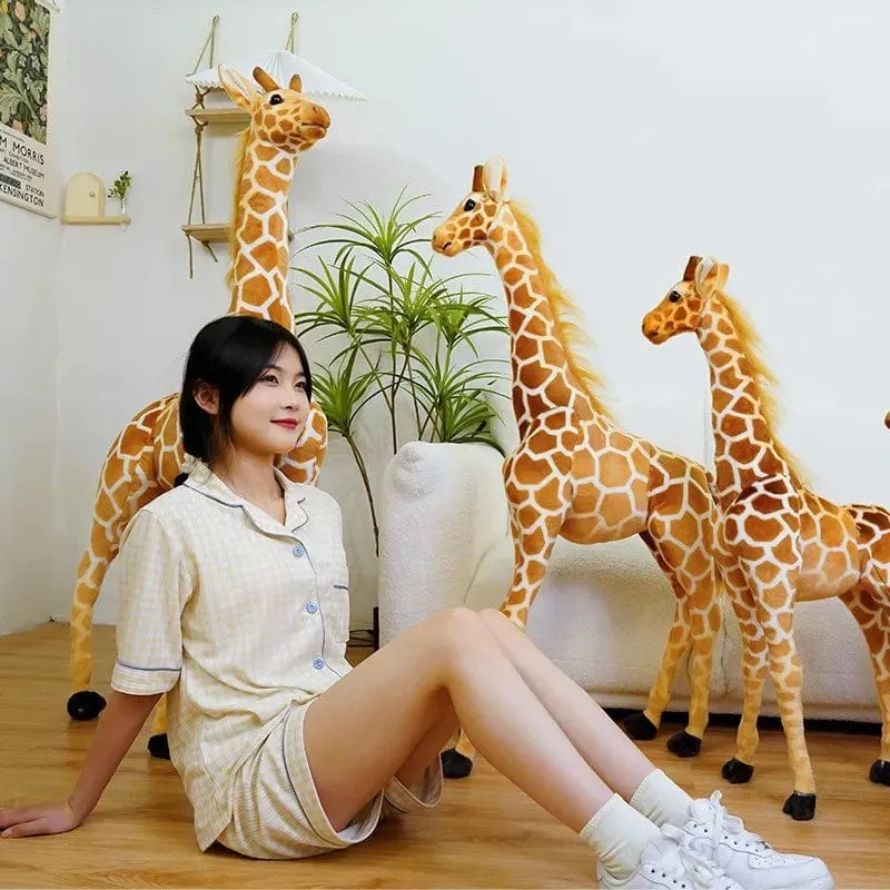 Neu 1 stück Riesen größe Giraffe Plüsch Spielzeug Niedlichen Stofftier Weiche Giraffe Puppe