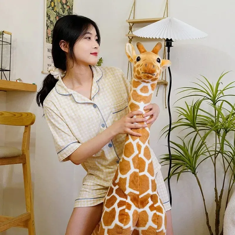 Neu 1 stück Riesen größe Giraffe Plüsch Spielzeug Niedlichen Stofftier Weiche Giraffe Puppe