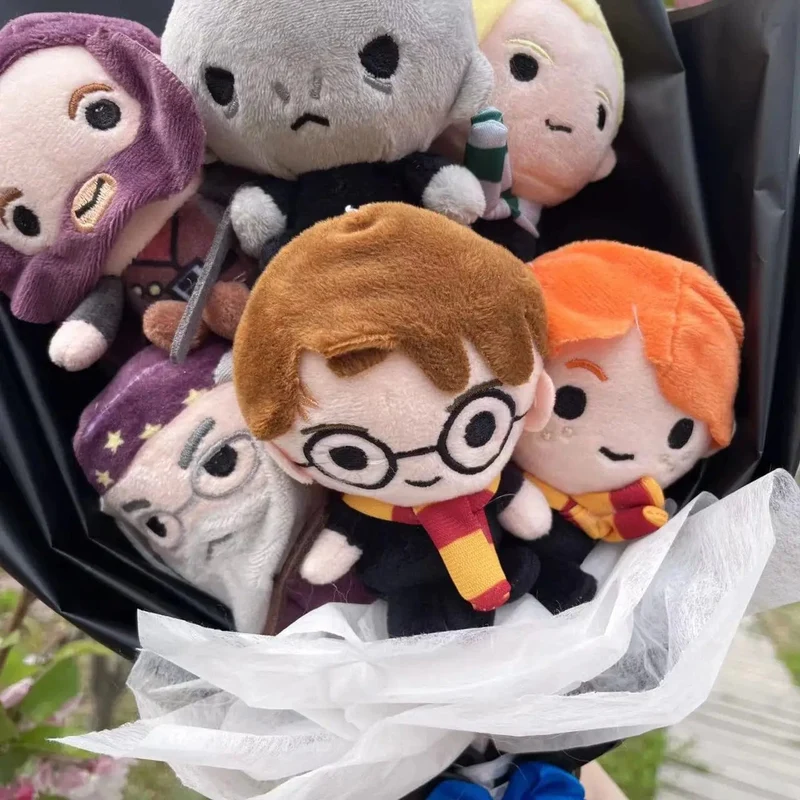 Harry Potter Hermine RON Malfoy Voldemort Plüschtiere handgefertigter Blumenstrauß kreative Geschenke für Kinder Geburtstag Weihnachten Abschluss
