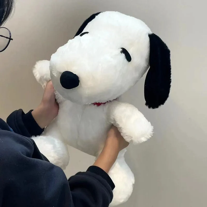King Size 100CM Weißer Hündchen-Plüsch-Welpe Plüschtiere Hund Ausgestopfte Puppe Kawaii Zimmerdekor Erkerfensterkissen Tierspielzeug Geschenk für Kinder