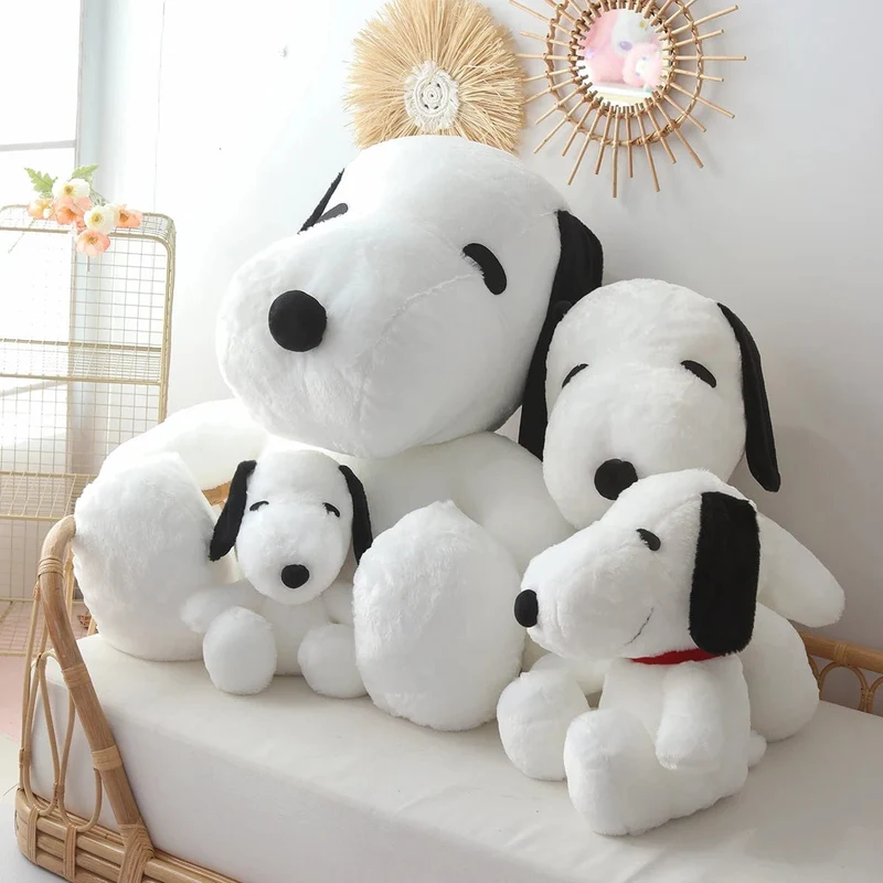 King Size 100CM Weißer Hündchen-Plüsch-Welpe Plüschtiere Hund Ausgestopfte Puppe Kawaii Zimmerdekor Erkerfensterkissen Tierspielzeug Geschenk für Kinder