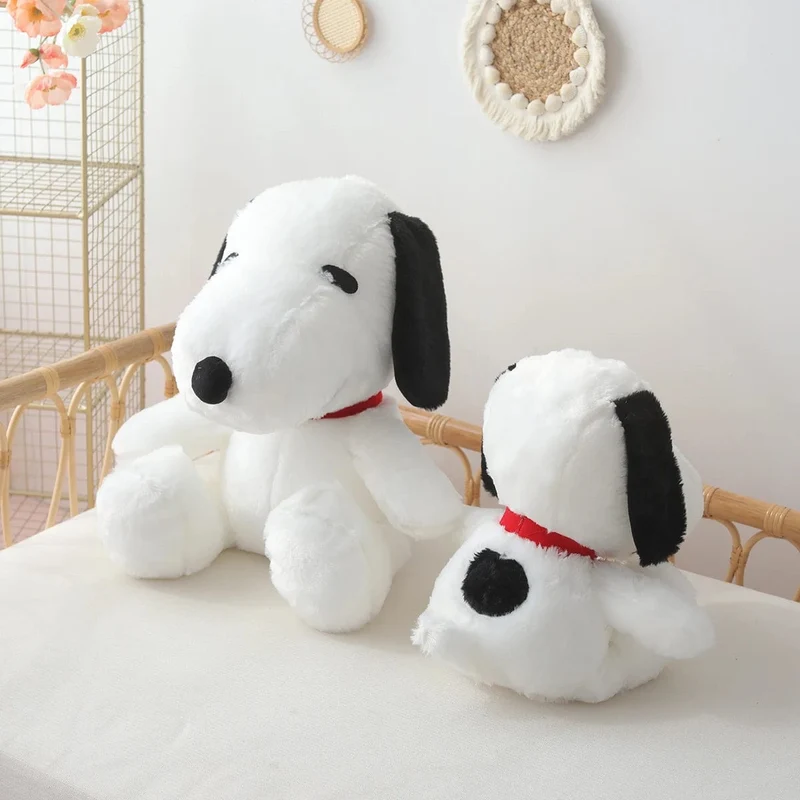 King Size 100CM Weißer Hündchen-Plüsch-Welpe Plüschtiere Hund Ausgestopfte Puppe Kawaii Zimmerdekor Erkerfensterkissen Tierspielzeug Geschenk für Kinder