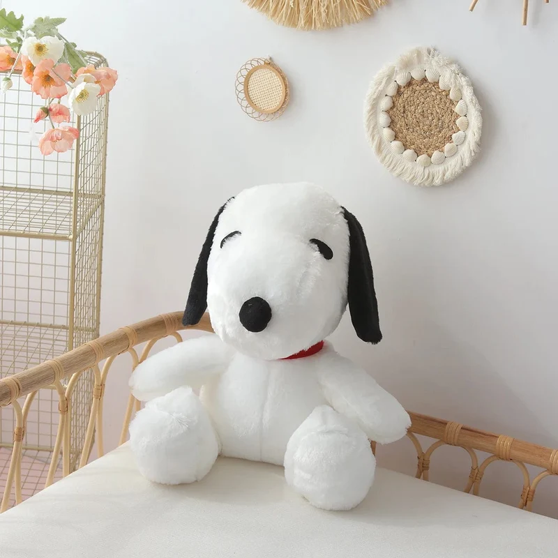 King Size 100CM Weißer Hündchen-Plüsch-Welpe Plüschtiere Hund Ausgestopfte Puppe Kawaii Zimmerdekor Erkerfensterkissen Tierspielzeug Geschenk für Kinder