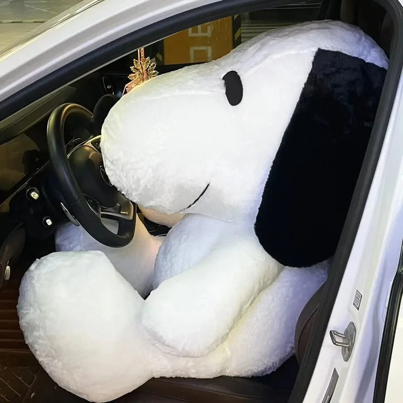 King Size 100CM Weißer Hündchen-Plüsch-Welpe Plüschtiere Hund Ausgestopfte Puppe Kawaii Zimmerdekor Erkerfensterkissen Tierspielzeug Geschenk für Kinder