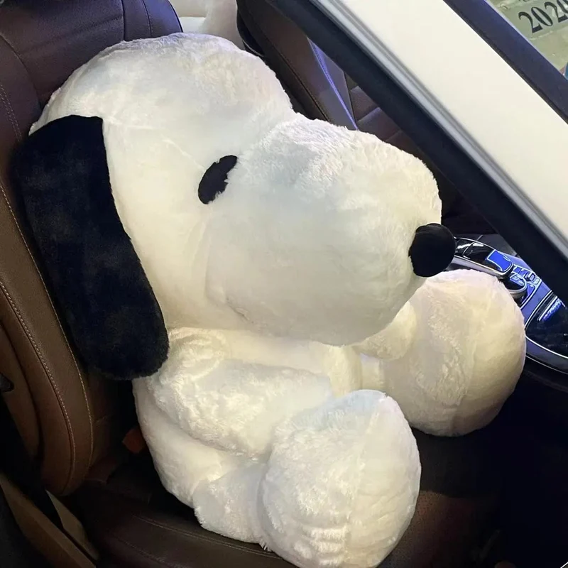 King Size 100CM Weißer Hündchen-Plüsch-Welpe Plüschtiere Hund Ausgestopfte Puppe Kawaii Zimmerdekor Erkerfensterkissen Tierspielzeug Geschenk für Kinder