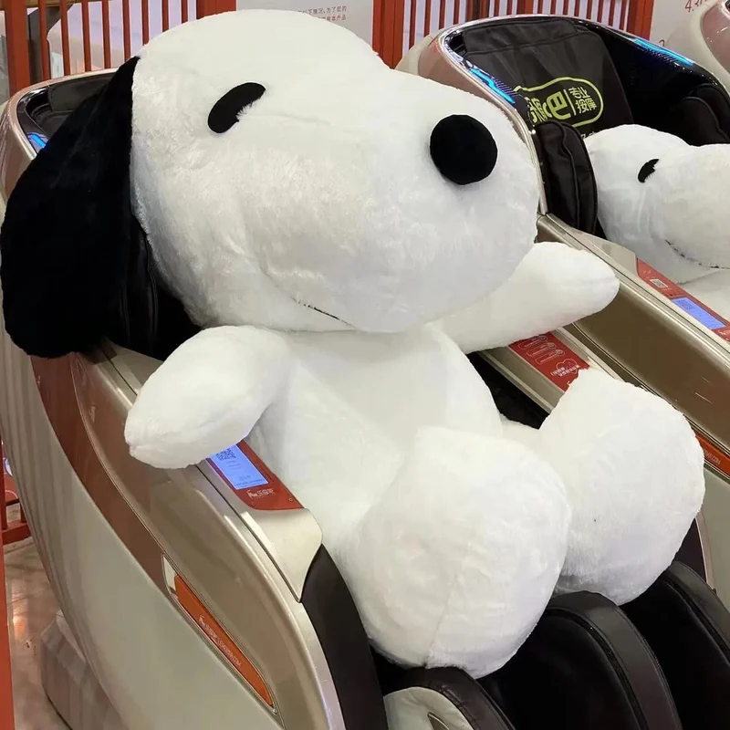 King Size 100CM Weißer Hündchen-Plüsch-Welpe Plüschtiere Hund Ausgestopfte Puppe Kawaii Zimmerdekor Erkerfensterkissen Tierspielzeug Geschenk für Kinder