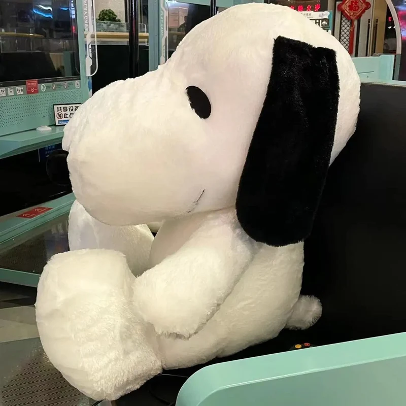 King Size 100CM Weißer Hündchen-Plüsch-Welpe Plüschtiere Hund Ausgestopfte Puppe Kawaii Zimmerdekor Erkerfensterkissen Tierspielzeug Geschenk für Kinder