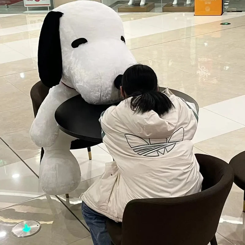 King Size 100CM Weißer Hündchen-Plüsch-Welpe Plüschtiere Hund Ausgestopfte Puppe Kawaii Zimmerdekor Erkerfensterkissen Tierspielzeug Geschenk für Kinder