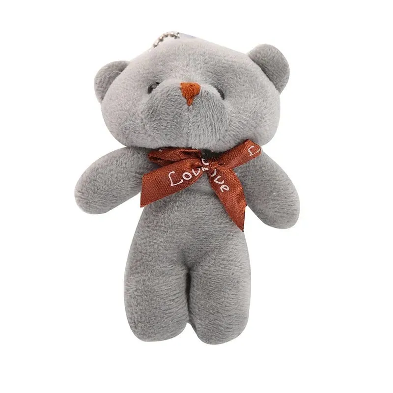 10 teile/paket 12cm Mini Fliege Teddybär Anhänger Plüsch Spielzeug Bunte Teddy Plüsch Schlüsselanhänger