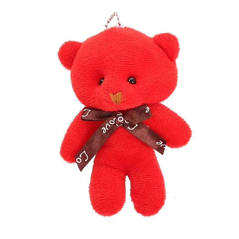 10 teile/paket 12cm Mini Fliege Teddybär Anhänger Plüsch Spielzeug Bunte Teddy Plüsch Schlüsselanhänger