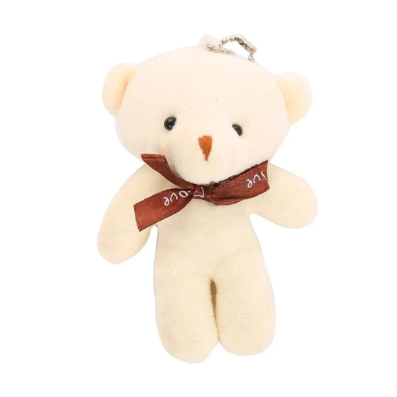 10 teile/paket 12cm Mini Fliege Teddybär Anhänger Plüsch Spielzeug Bunte Teddy Plüsch Schlüsselanhänger