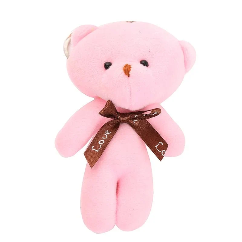 10 teile/paket 12cm Mini Fliege Teddybär Anhänger Plüsch Spielzeug Bunte Teddy Plüsch Schlüsselanhänger