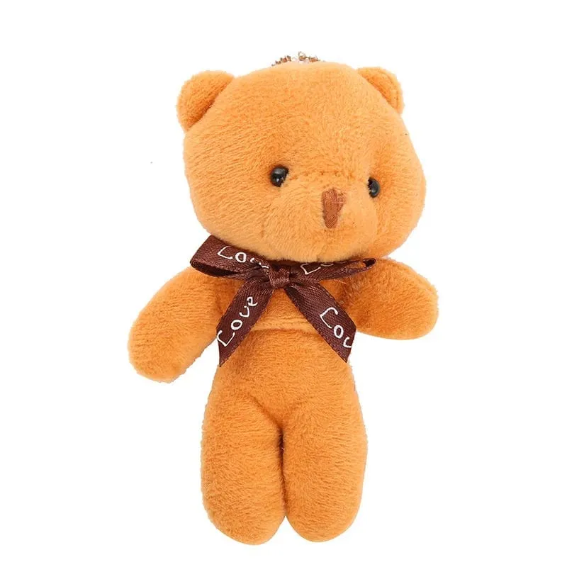 10 teile/paket 12cm Mini Fliege Teddybär Anhänger Plüsch Spielzeug Bunte Teddy Plüsch Schlüsselanhänger
