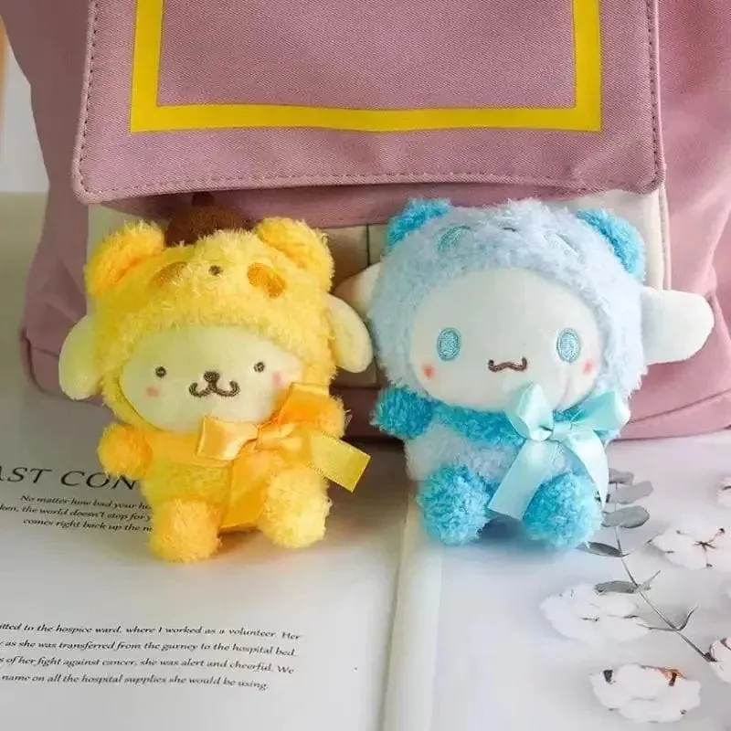 Kawaii Sanrio Schlüsselanhänger Plüsch Anime Kuromi Puppe Schlüsselanhänger Hello Kitty Plüschtier Cinnamoroll Schlüsselanhänger Taschenanhänger Spielzeug Geschenk für Mädchen