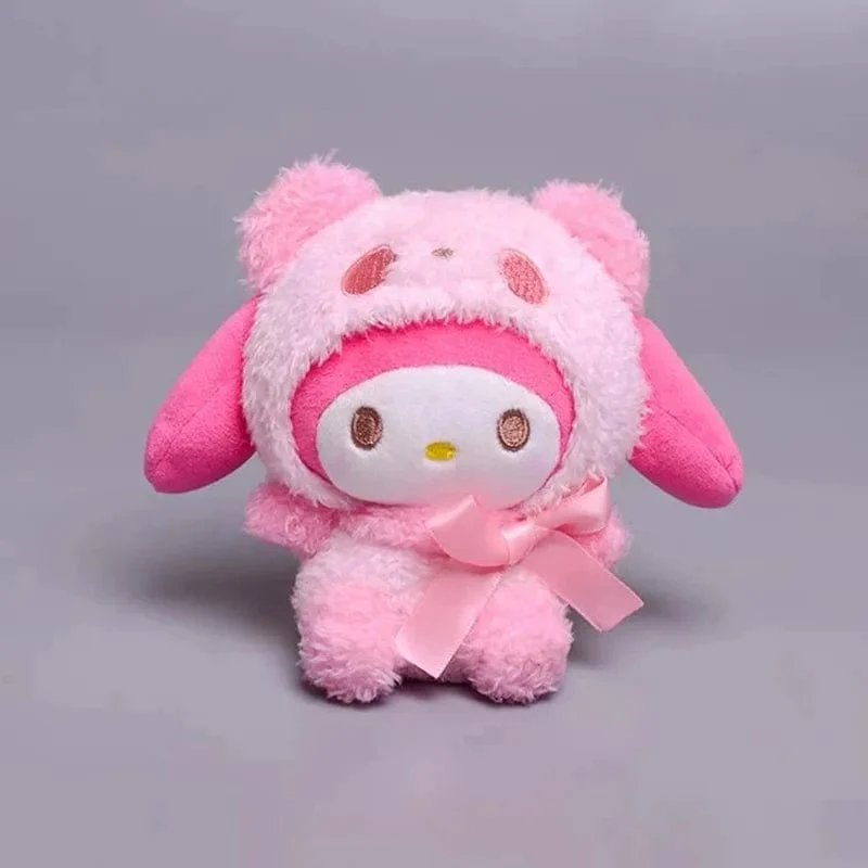 Kawaii Sanrio Schlüsselanhänger Plüsch Anime Kuromi Puppe Schlüsselanhänger Hello Kitty Plüschtier Cinnamoroll Schlüsselanhänger Taschenanhänger Spielzeug Geschenk für Mädchen