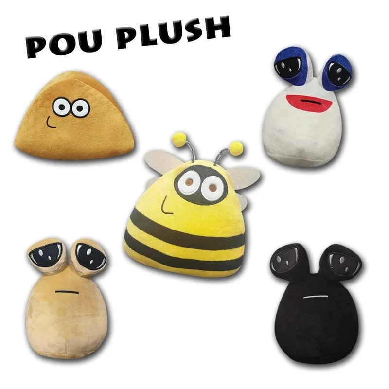 22 cm/8.6 Zoll Pou Plüsch Cartoon Alien Spielzeug Kawaii Stofftier Puppe Heiße Spielfigur Geschenke für Fans