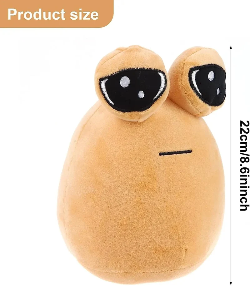 22 cm/8.6 Zoll Pou Plüsch Cartoon Alien Spielzeug Kawaii Stofftier Puppe Heiße Spielfigur Geschenke für Fans