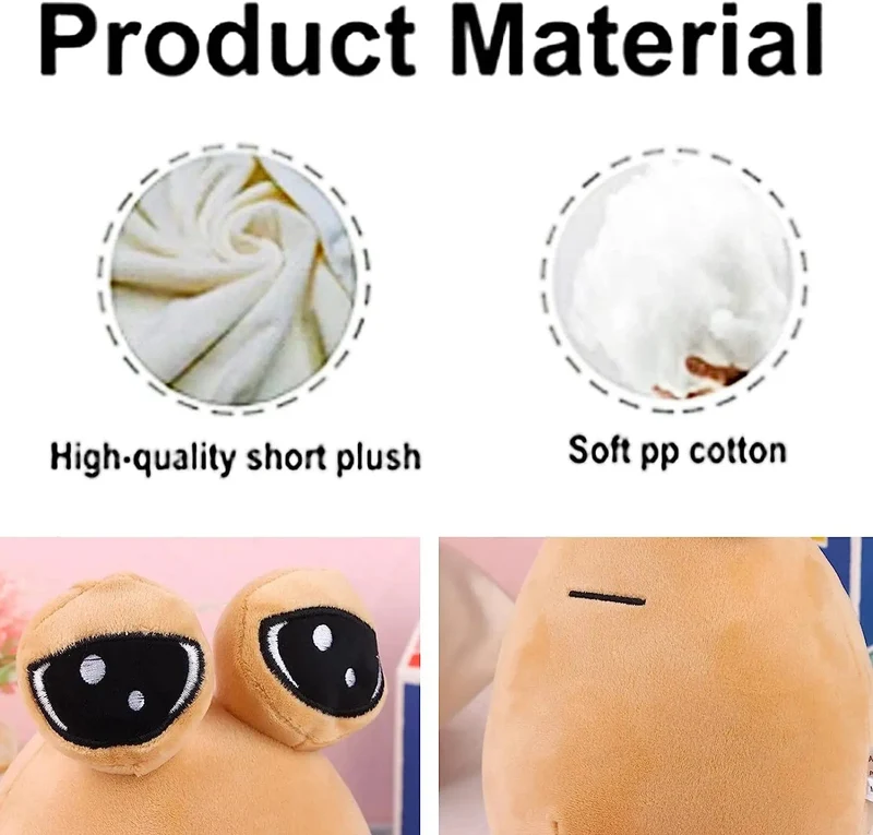 22 cm/8.6 Zoll Pou Plüsch Cartoon Alien Spielzeug Kawaii Stofftier Puppe Heiße Spielfigur Geschenke für Fans