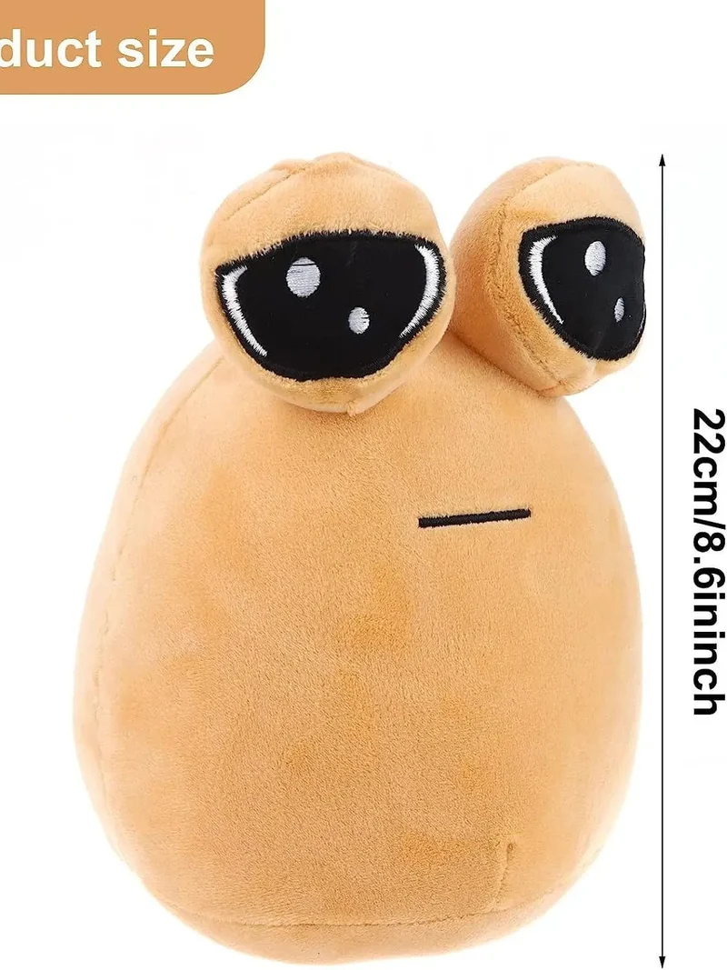 22 cm/8.6 Zoll Pou Plüsch Cartoon Alien Spielzeug Kawaii Stofftier Puppe Heiße Spielfigur Geschenke für Fans