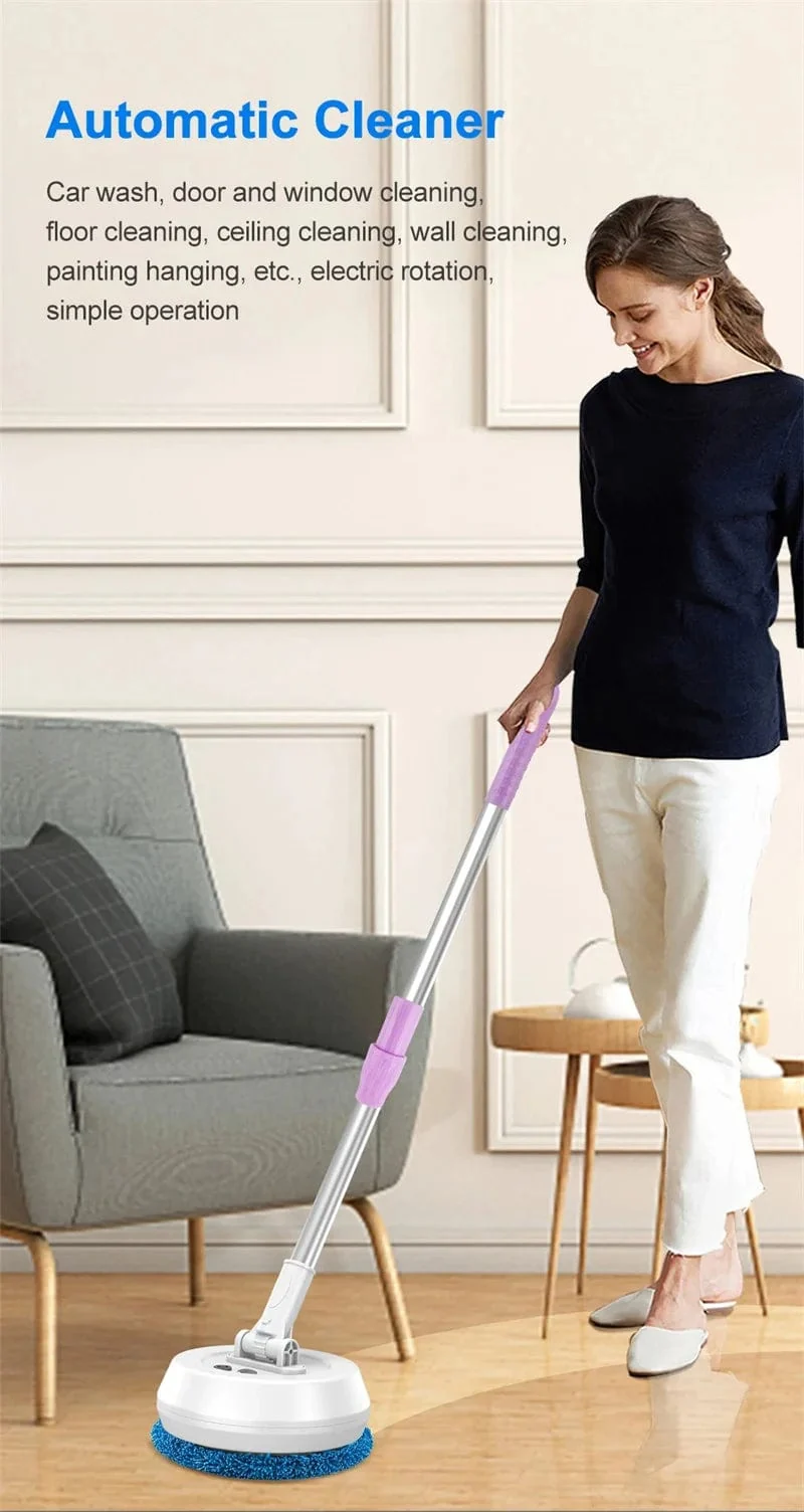 Kabellose elektrische Spin-Mop-Reinigungsmaschine, automatischer 2-in-1-Nass- und Trockenreiniger für Zuhause, Auto, Glas, Decke, Tür, Fenster, Bodenreiniger