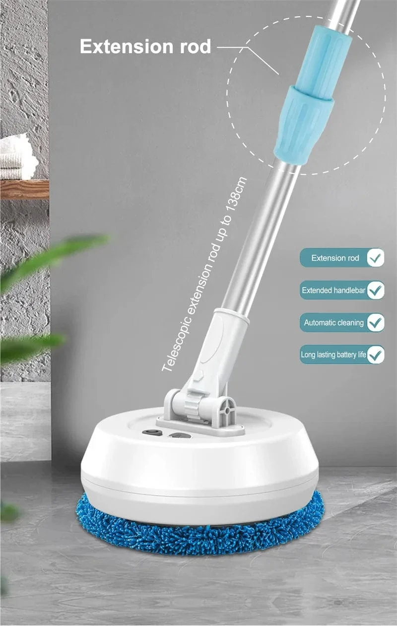 Kabellose elektrische Spin-Mop-Reinigungsmaschine, automatischer 2-in-1-Nass- und Trockenreiniger für Zuhause, Auto, Glas, Decke, Tür, Fenster, Bodenreiniger
