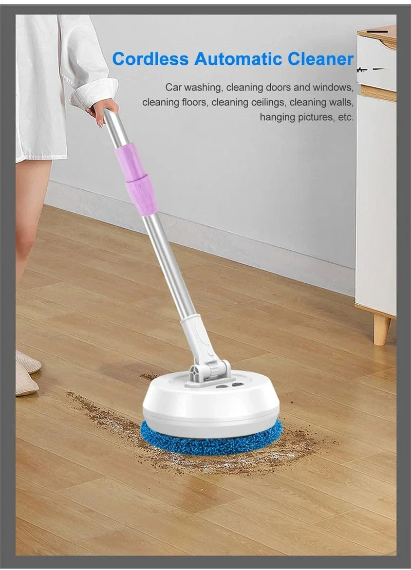 Kabellose elektrische Spin-Mop-Reinigungsmaschine, automatischer 2-in-1-Nass- und Trockenreiniger für Zuhause, Auto, Glas, Decke, Tür, Fenster, Bodenreiniger