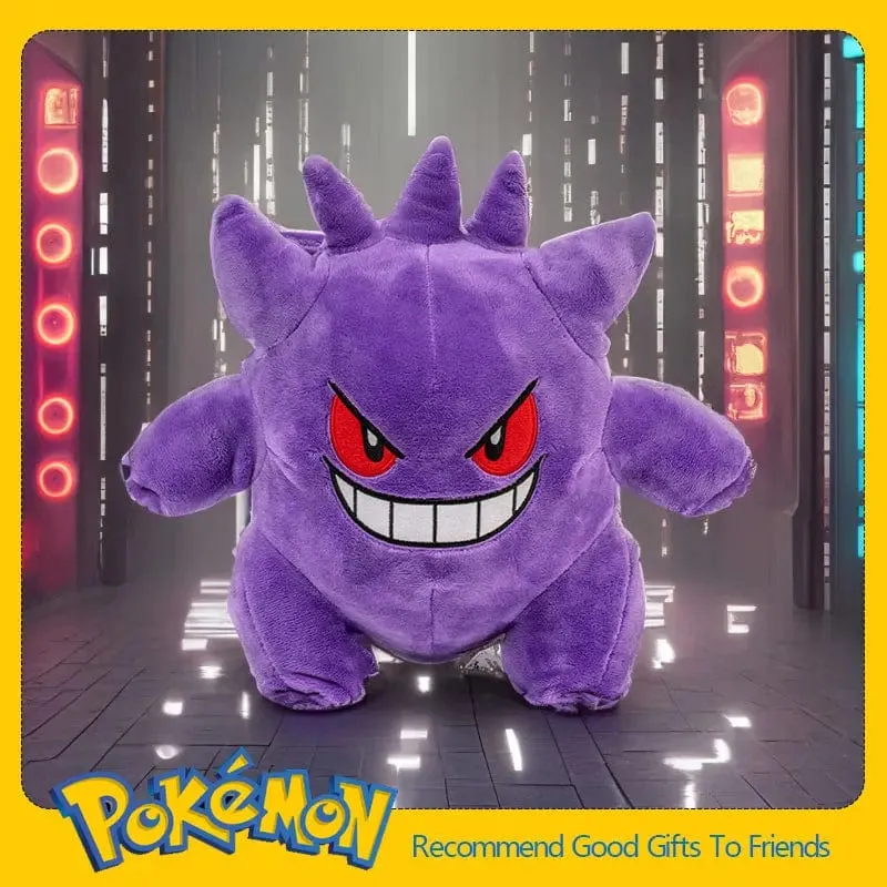 25 cm Gengar-Plüschtier Pokemon Niedliches Peluche Gefülltes Puppenspielzeug Beliebter Stil Cartoon-Bild Dekokissen Geburtstagsgeschenk für den Freund