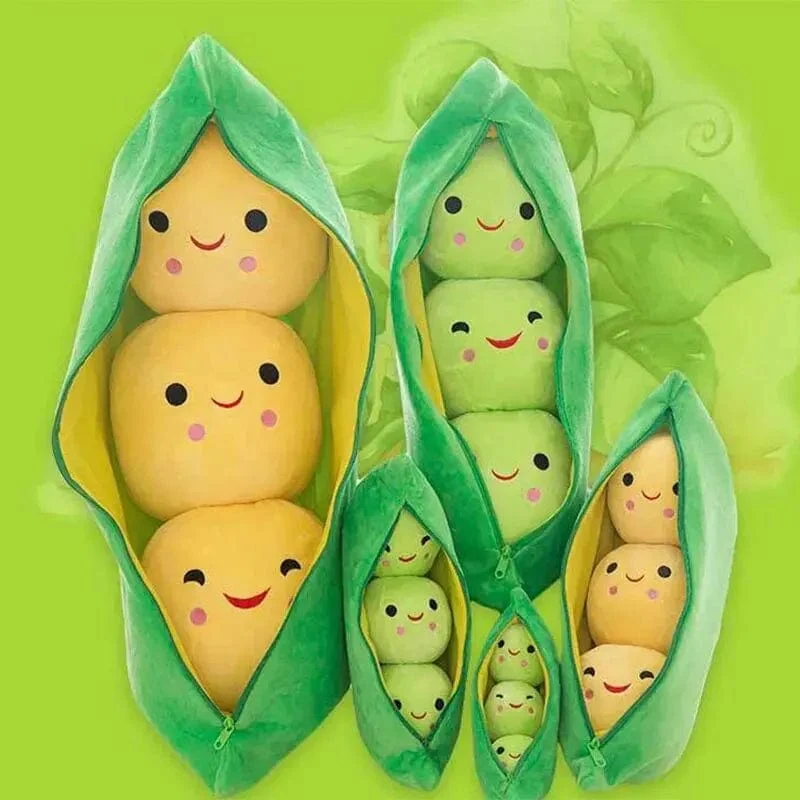 25CM Niedliche Kinder Baby Plüsch Erbsen gefüllt Pflanze Puppe Spielzeug Kinder Kawaii Qualität Erbsenförmiges Kissen Spielzeug Junge Mädchen Geschenk