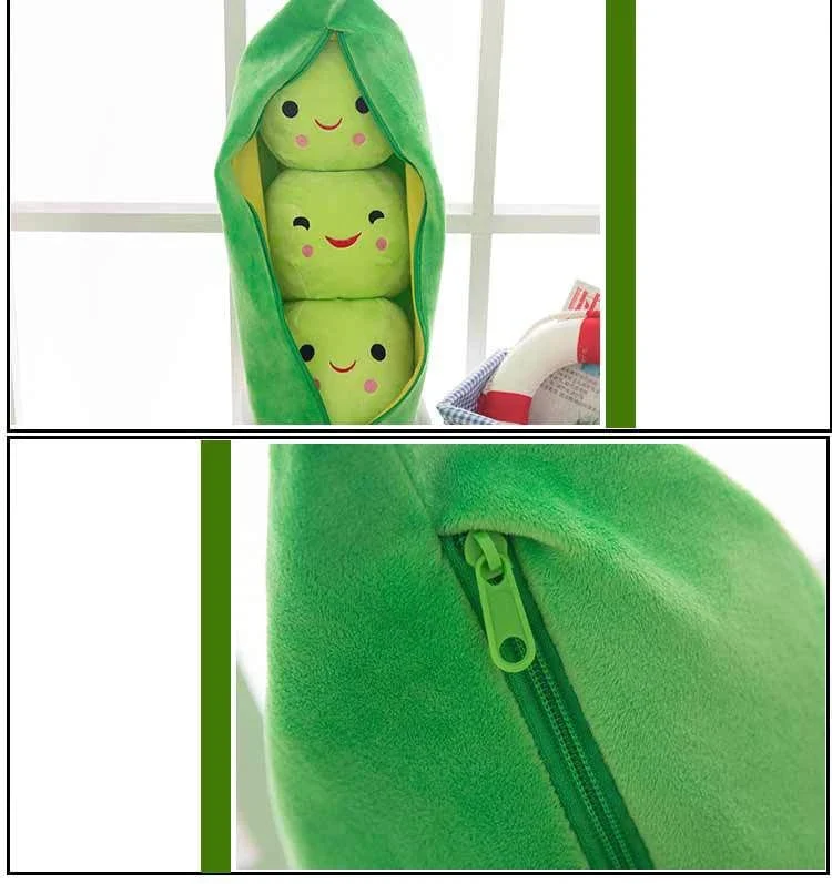 25CM Niedliche Kinder Baby Plüsch Erbsen gefüllt Pflanze Puppe Spielzeug Kinder Kawaii Qualität Erbsenförmiges Kissen Spielzeug Junge Mädchen Geschenk