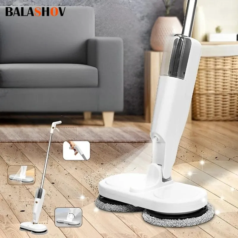 Kabelloser elektrischer Spin-Mop-Reiniger, automatischer 2-in-1-Nass- und Trockenreiniger für den Haushalt, Auto, Glas, Decke, Tür, Fenster, Bodenschrubbermaschine