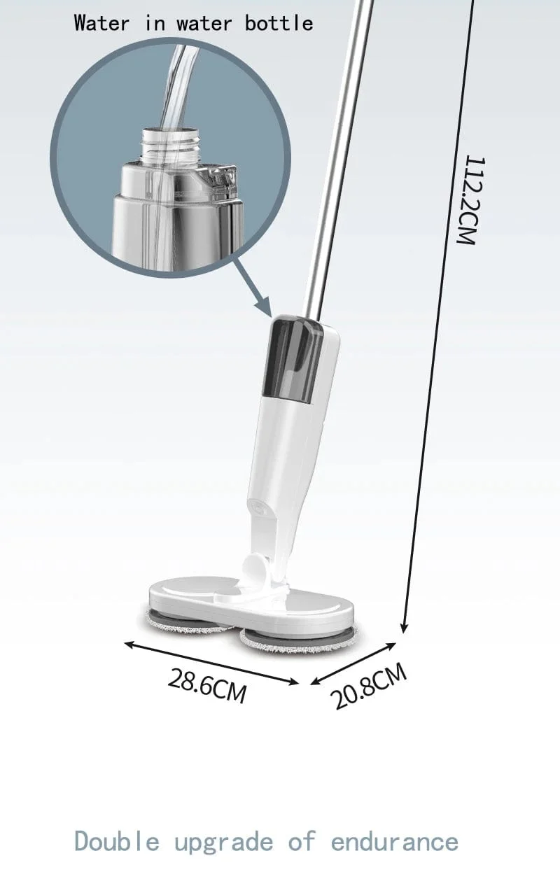 Kabelloser elektrischer Spin-Mop-Reiniger, automatischer 2-in-1-Nass- und Trockenreiniger für den Haushalt, Auto, Glas, Decke, Tür, Fenster, Bodenschrubbermaschine