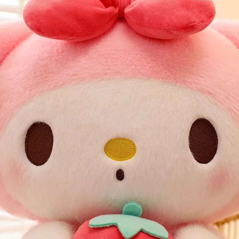 25cm Sanrio Erdbeere Kuromi Kissen Plüsch Spielzeug Mädchen Weiche Stofftier Spielzeug Erdbeere Melodie Puppe Geschenk
