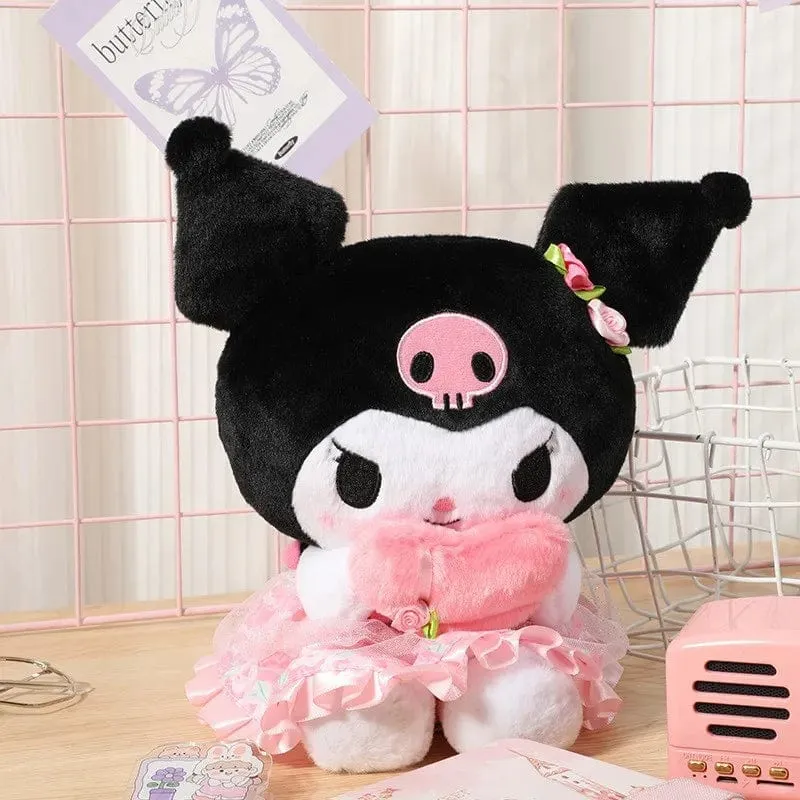 25cm Sanrio Erdbeere Kuromi Kissen Plüsch Spielzeug Mädchen Weiche Stofftier Spielzeug Erdbeere Melodie Puppe Geschenk