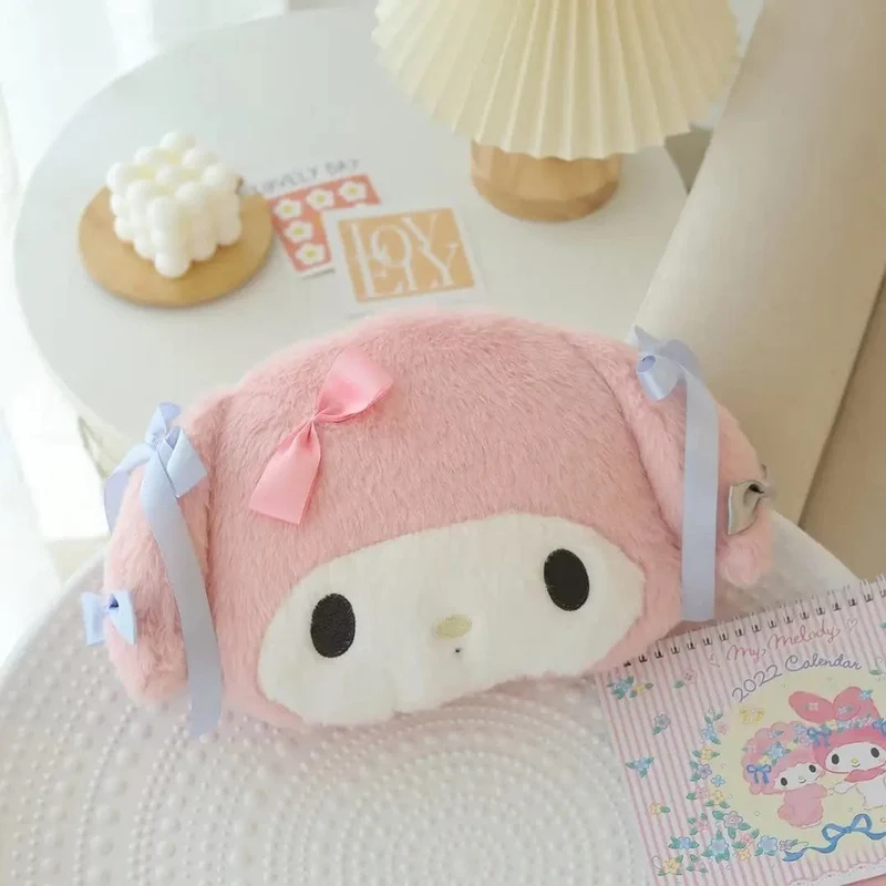 Sanrio Niedlicher My Melody Autositz-Kopfstützen-Sicherheitsgurtbezug Kawaii Weiches Bequemes Rückenkissen Kissendecke Weihnachtsgeschenke Mädchen