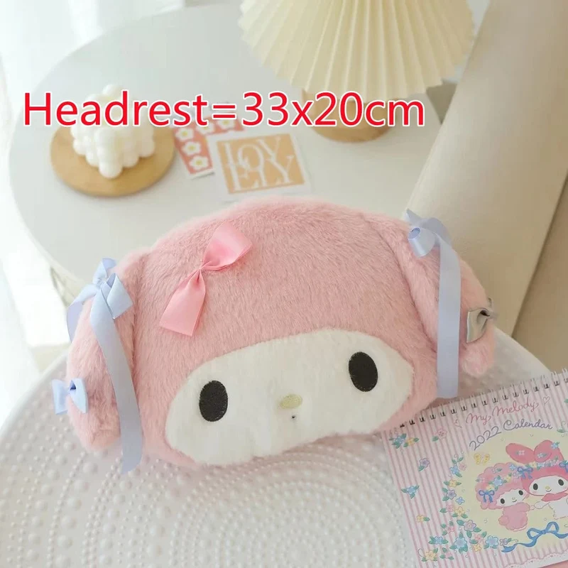 Sanrio Niedlicher My Melody Autositz-Kopfstützen-Sicherheitsgurtbezug Kawaii Weiches Bequemes Rückenkissen Kissendecke Weihnachtsgeschenke Mädchen