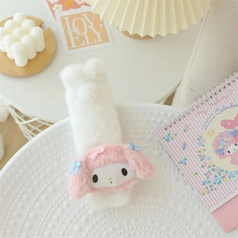 Sanrio Niedlicher My Melody Autositz-Kopfstützen-Sicherheitsgurtbezug Kawaii Weiches Bequemes Rückenkissen Kissendecke Weihnachtsgeschenke Mädchen
