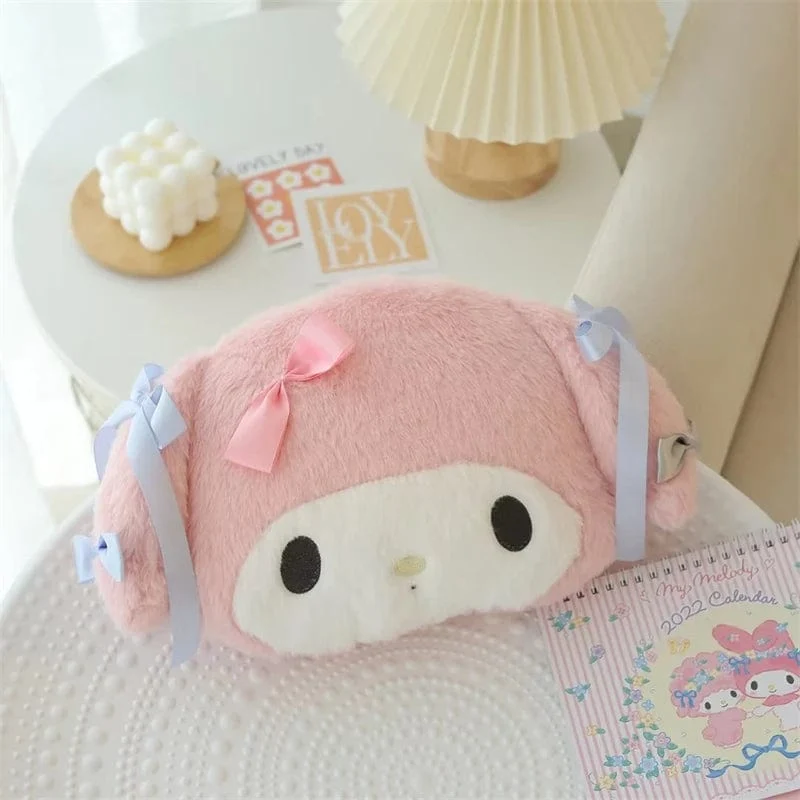 Sanrio Niedlicher My Melody Autositz-Kopfstützen-Sicherheitsgurtbezug Kawaii Weiches Bequemes Rückenkissen Kissendecke Weihnachtsgeschenke Mädchen