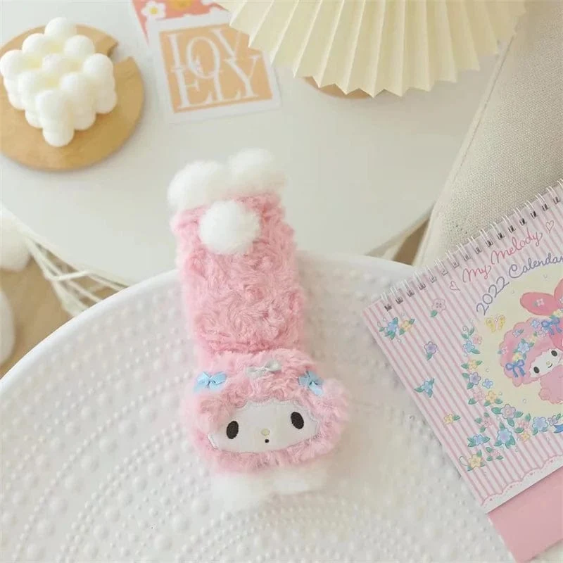 Sanrio Niedlicher My Melody Autositz-Kopfstützen-Sicherheitsgurtbezug Kawaii Weiches Bequemes Rückenkissen Kissendecke Weihnachtsgeschenke Mädchen