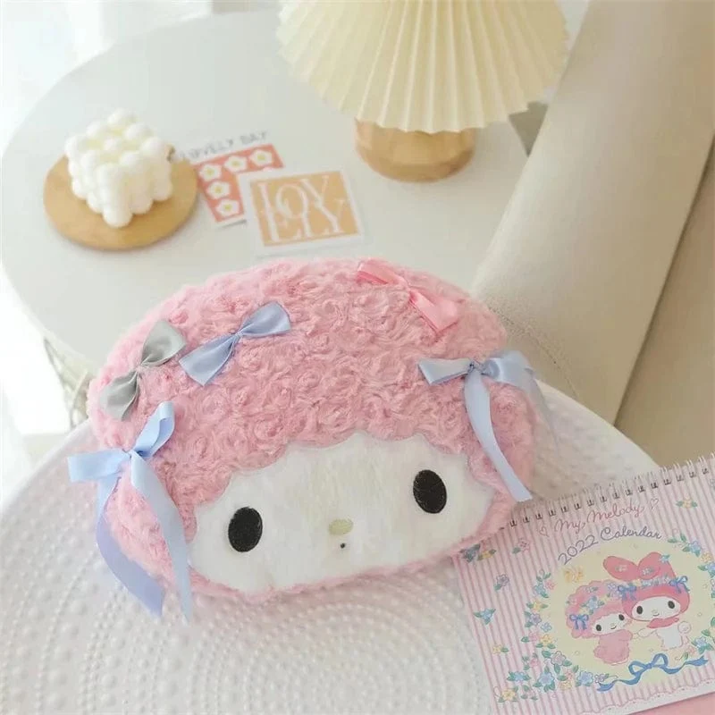 Sanrio Niedlicher My Melody Autositz-Kopfstützen-Sicherheitsgurtbezug Kawaii Weiches Bequemes Rückenkissen Kissendecke Weihnachtsgeschenke Mädchen