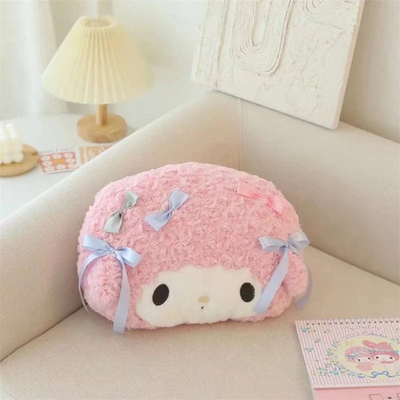 Sanrio Niedlicher My Melody Autositz-Kopfstützen-Sicherheitsgurtbezug Kawaii Weiches Bequemes Rückenkissen Kissendecke Weihnachtsgeschenke Mädchen