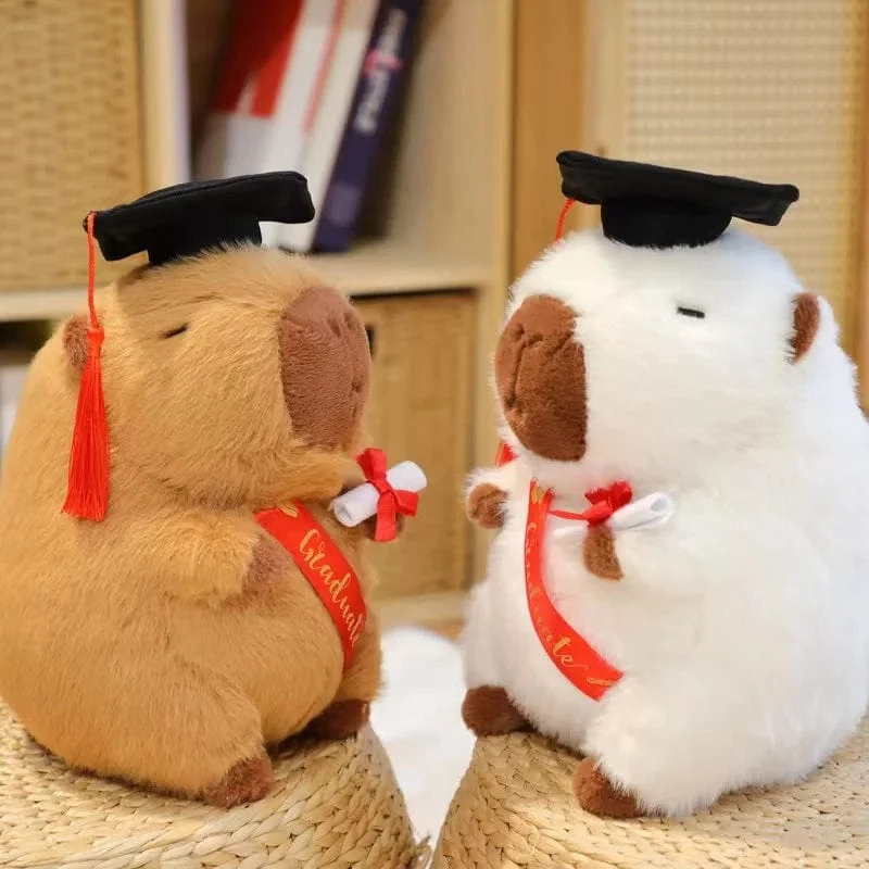 Absolventen-Plüschpuppen, Doktor, Capybara, Eule, Bär, Plüschtier, süßes Stofftier, Spielzeugpuppe, weiches Cartoon-Kissen, Abschlussgeschenk