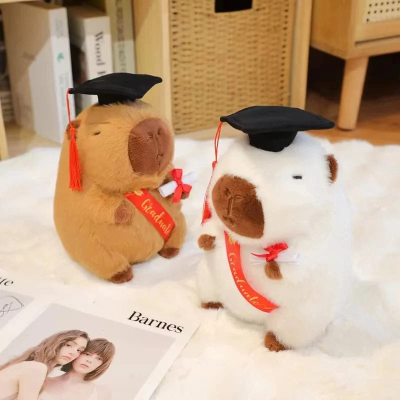Absolventen-Plüschpuppen, Doktor, Capybara, Eule, Bär, Plüschtier, süßes Stofftier, Spielzeugpuppe, weiches Cartoon-Kissen, Abschlussgeschenk