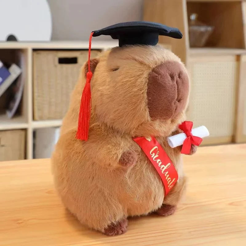 Absolventen-Plüschpuppen, Doktor, Capybara, Eule, Bär, Plüschtier, süßes Stofftier, Spielzeugpuppe, weiches Cartoon-Kissen, Abschlussgeschenk